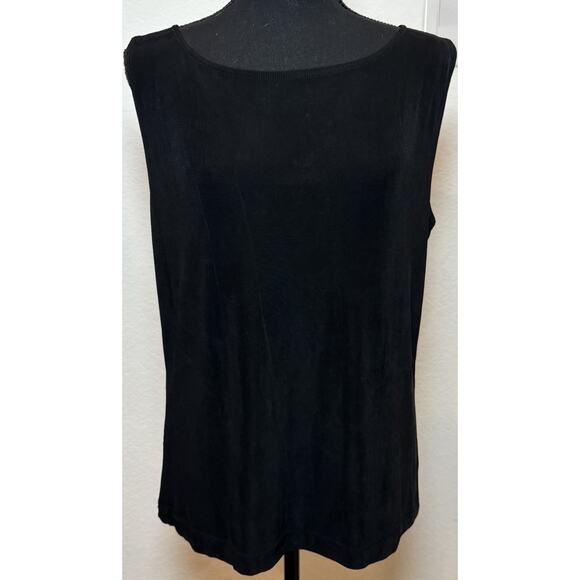 Chico’s Travelers Black Slinky Layering Tank Size 2 (Large) - Picture 1 of 4